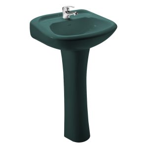 LAVAMANOS CHELSEA VERDE TEAL 61 CON PEDESTAL EDESA-S