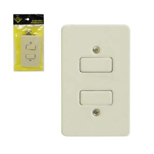 INTERRUP. DOBLE EL-1297 CON TAPA MARFIL HUNTER-ELEC