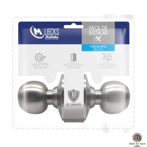 CERRADURA PARA BANO POMO ACERO/INOXIDABLE CM LOCKS